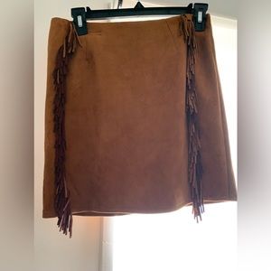 Brown flared western skirt size L